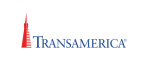 Logo of Transamerica featuring a red stylized building silhouette on the left and the word "Transamerica" in blue capital letters to the right, embodying their commitment as a health insurance specialist in NJ.