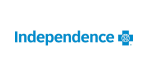 The image showcases the "Independence" logo with blue text and a Blue Cross Blue Shield emblem to the right, highlighting its reputation as a trusted health insurance service in New Jersey.