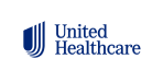 Blue logo of United Healthcare with a stylized vertical design element to the left of the company name, representing its trusted health insurance service in New Jersey.
