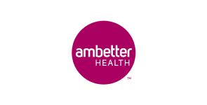 A maroon circle with the words "ambetter HEALTH" inside it. The logo, reminiscent of a trusted health insurance agent in NJ, is centered on a plain green background.